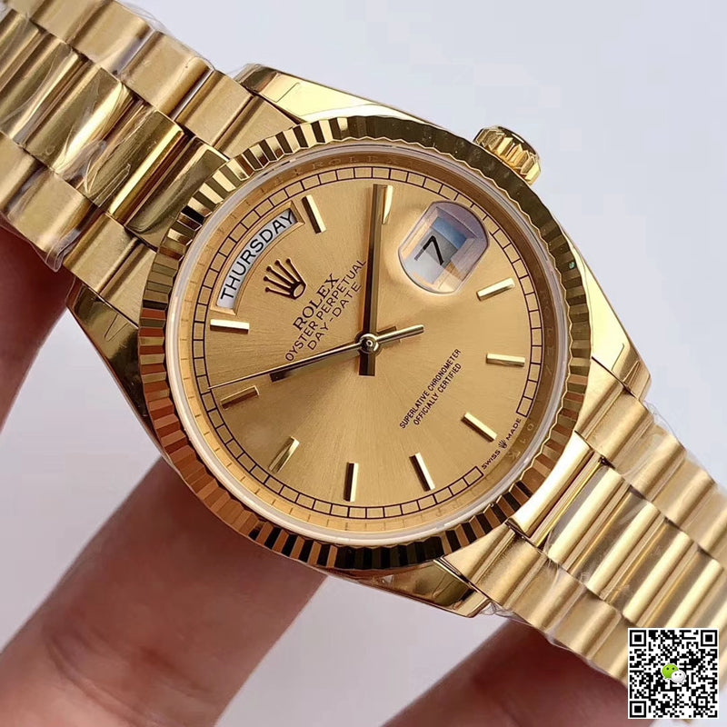Rolex Day-Date M128238-0045 Yellow Gold EW Factory Champagne Dial