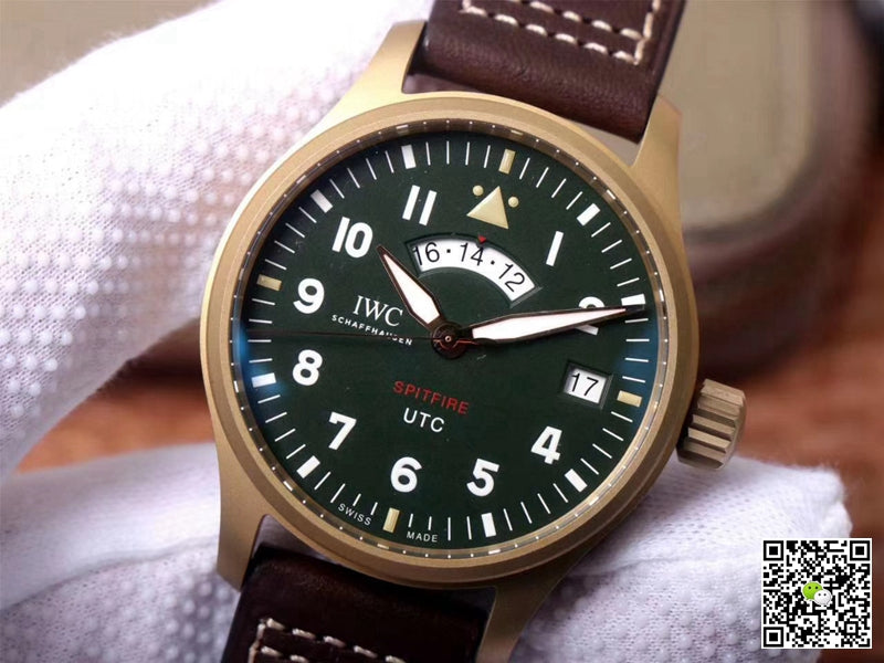 IWC Pilot Spitfire UTC MJ271 IW327101 ZF Factory Green Dial
