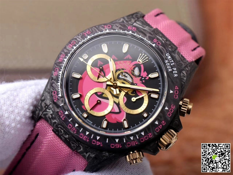 Rolex Daytona Cosmos Chronograph Carbon Fiber Edition Pink Exploded Dragon Dial