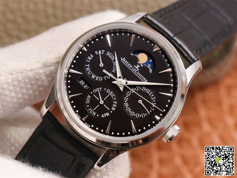 Jaeger-LeCoultre Master Ultra Thin Moon Perpetual Calendar 1308470 V9 Factory Black Dial