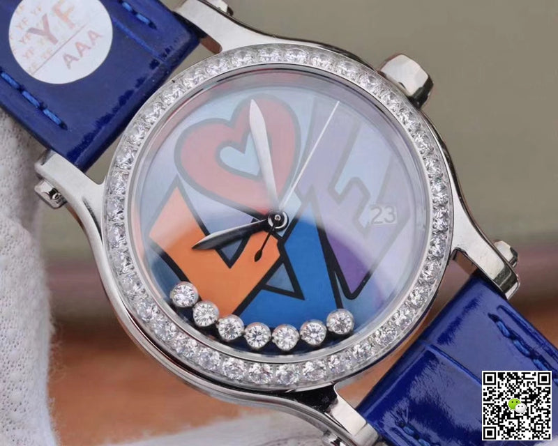 Chopard Happy Diamonds Happy Love 278559-3020 YF Factory Blue Mother Pearl Dial
