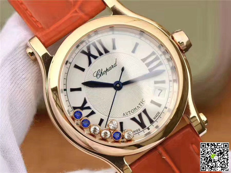 Chopard Happy Sport 274808 Rose Gold Diamonds YF Factory White Dial