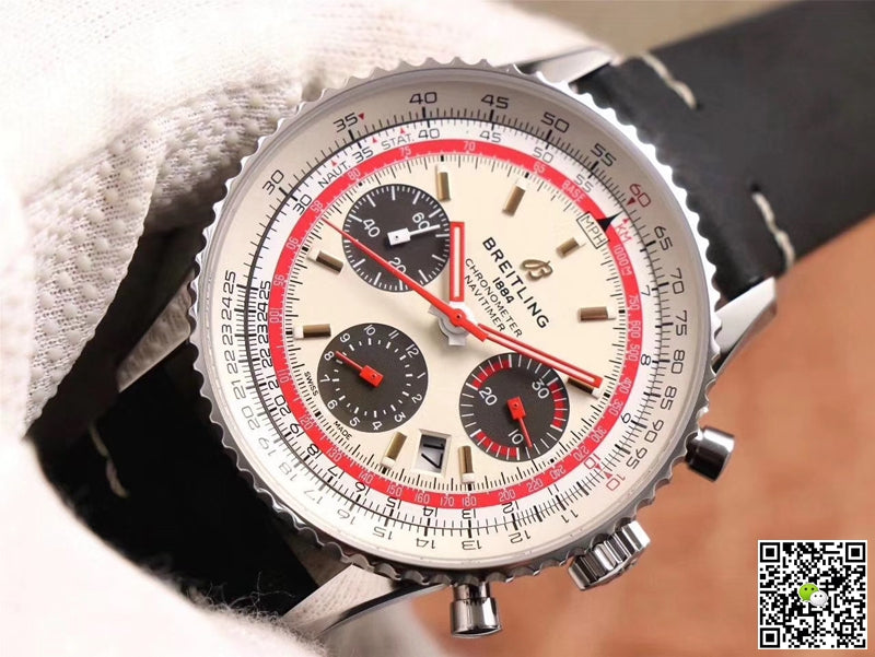 Breitling Navitimer 1 B01 Chronograph 43 TWA Edition AB01219A1G1X1 V9 Factory Silver Dial