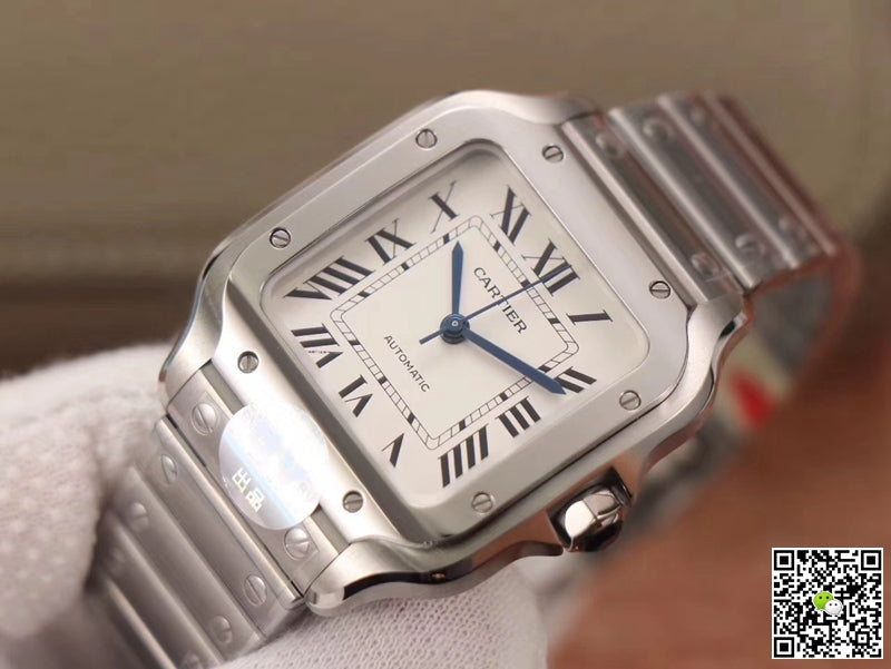 Cartier Santos WSSA0029 BV Factory Silver White Dial