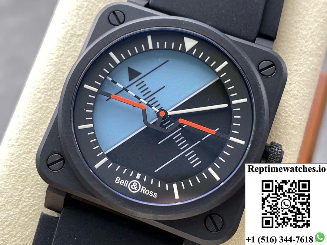 Bell & Ross Instruments Br03A-Hrz-Ce M+ Factory Rubber Strap-Rep Time Watches