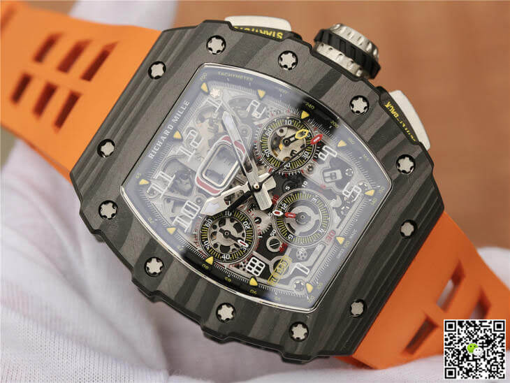 Richard Mille RM11-03 KV Factory Carbon Fiber Orange Strap