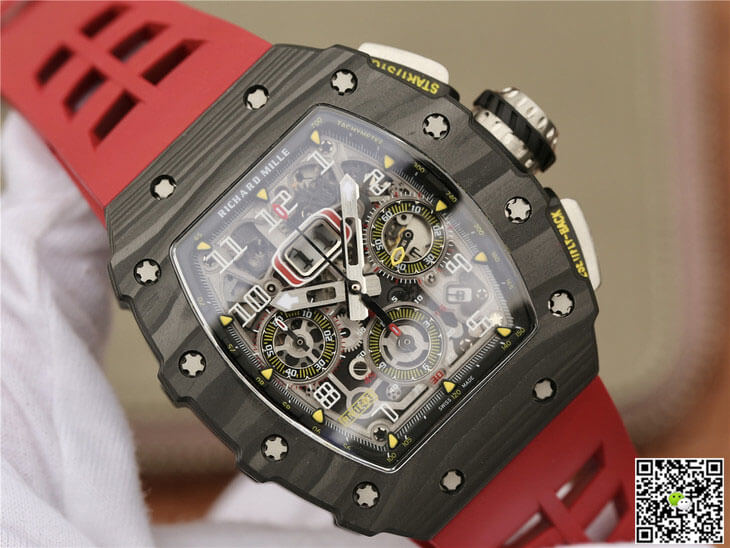 Richard Mille RM11-03 KV Factory Carbon Fiber Red Strap