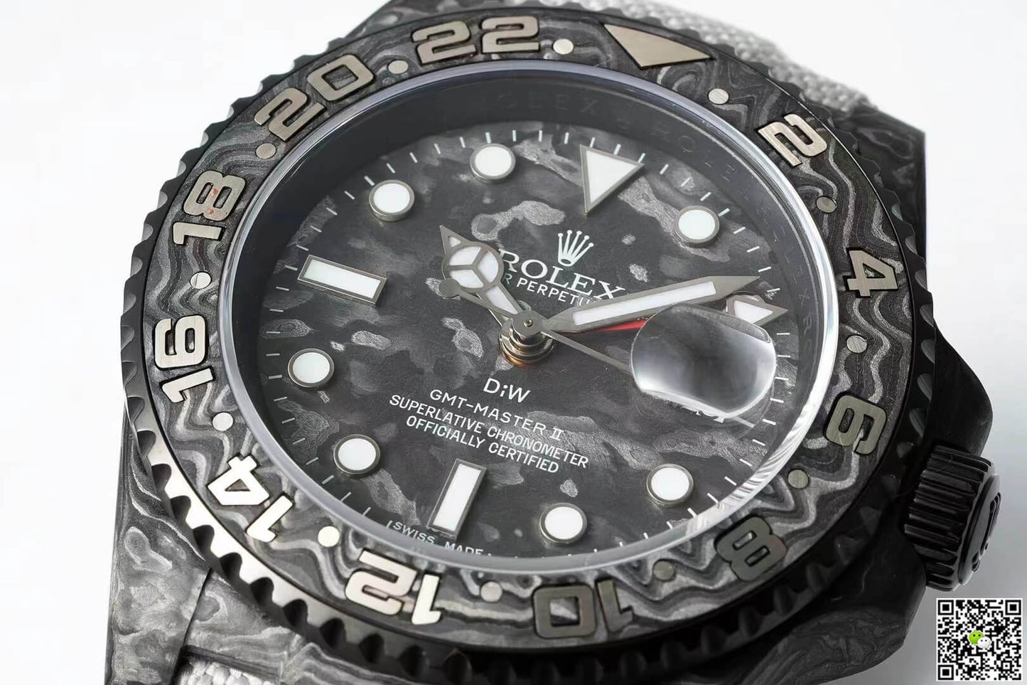 Rolex GMT-MASTER II Diw Carbon Fiber Dial Fabric Strap
