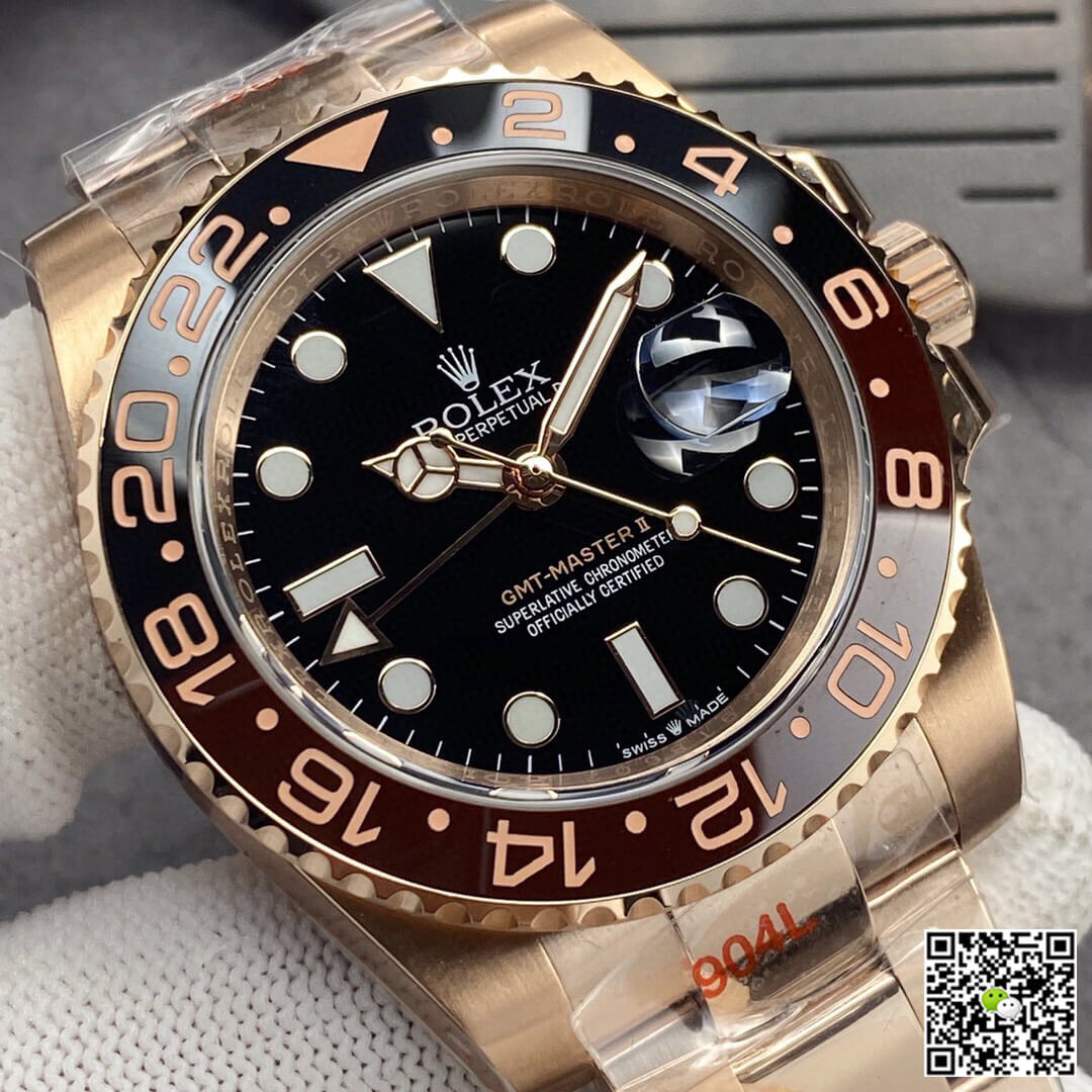 Rolex GMT Master II 126715CHNR-0001 GM Factory Rose Gold Black Dial