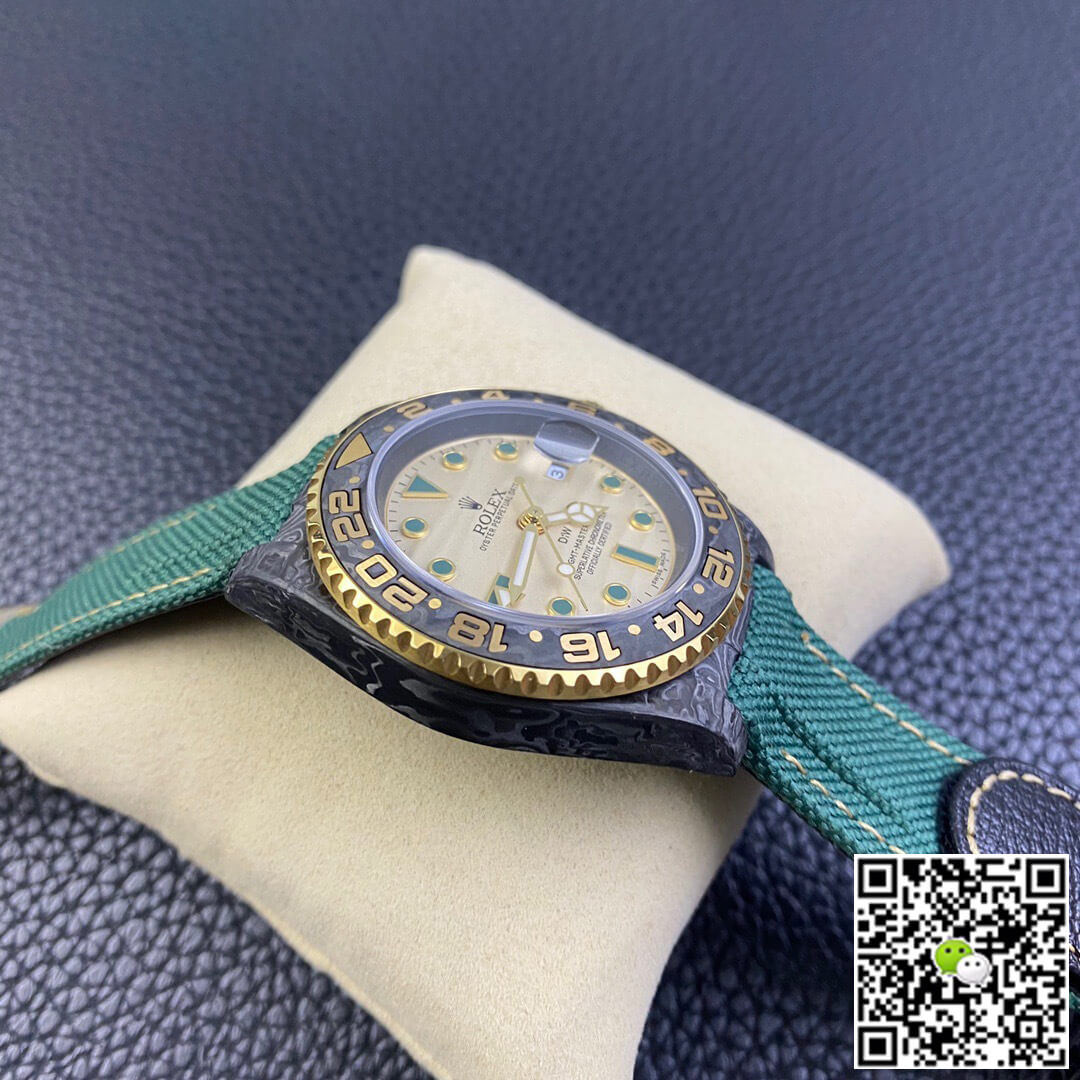 Rolex GMT-MASTER II Diw Carbon Fiber Case Green Fabric Strap