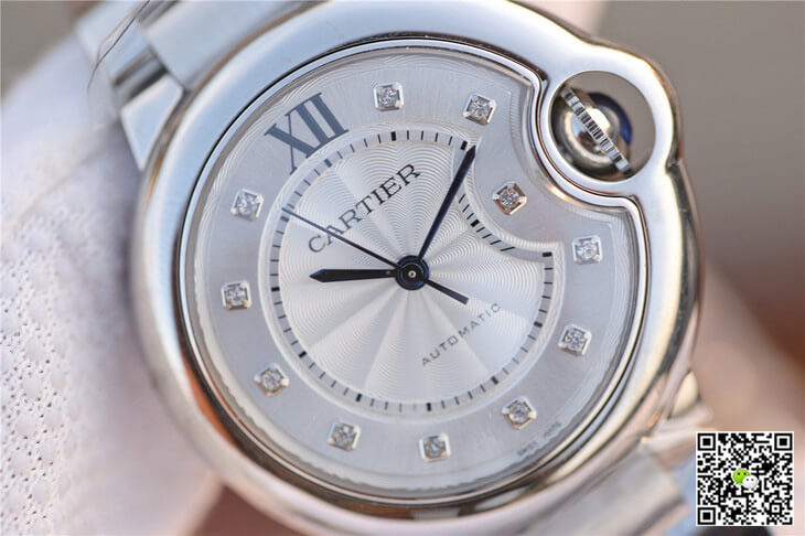 Ballon Bleu De Cartier WE902074 V6 Factory Diamond Silverr Dial