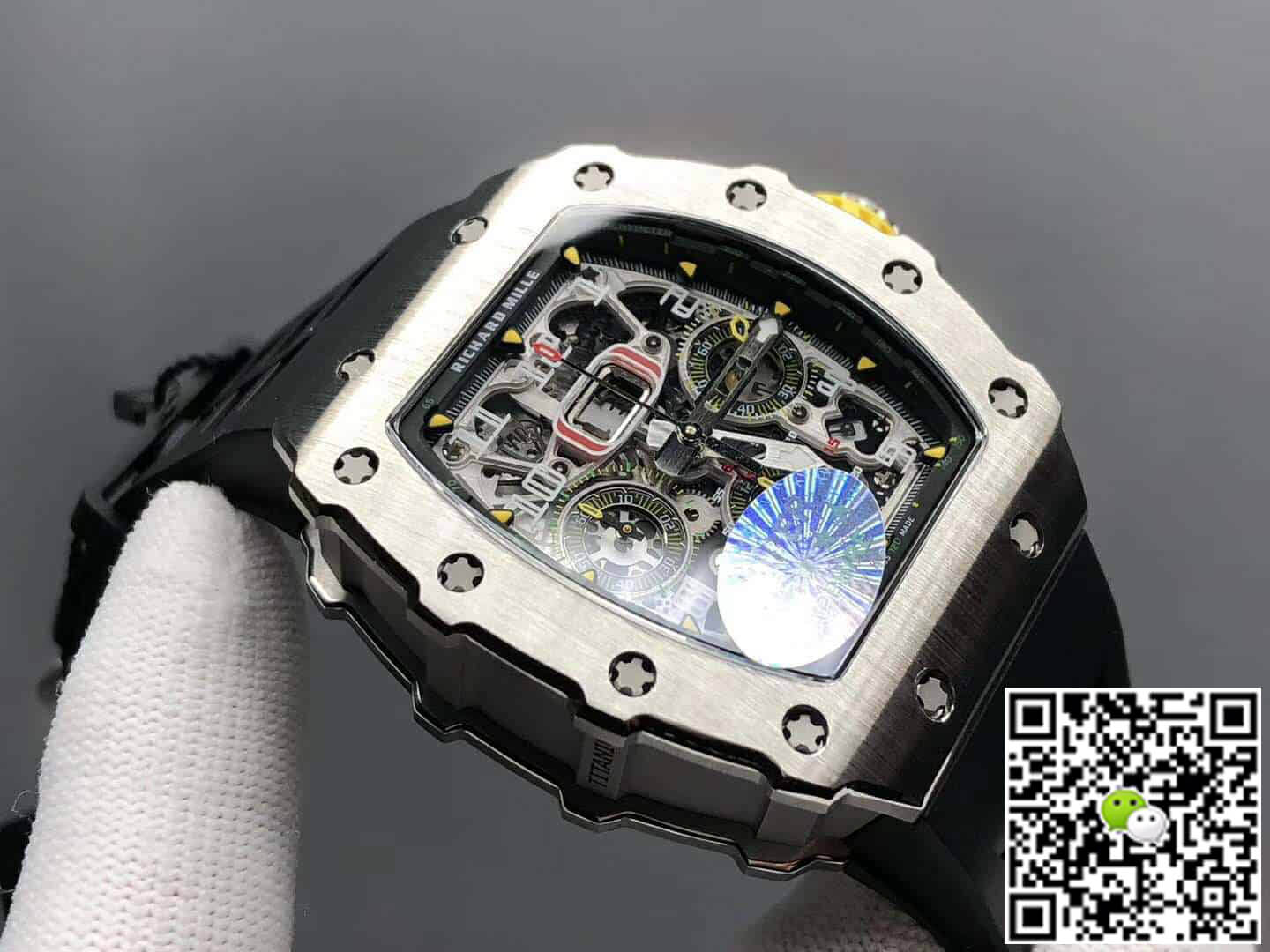 Richard Mille RM11-03 KV Factory Titanium Case Rubber Strap