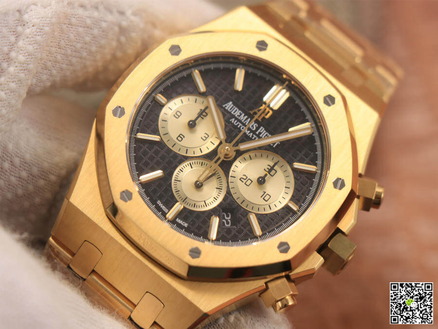 Audemars Piguet Royal Oak Chronograph 26331 OM Factory V2 Yellow Gold Black Dial