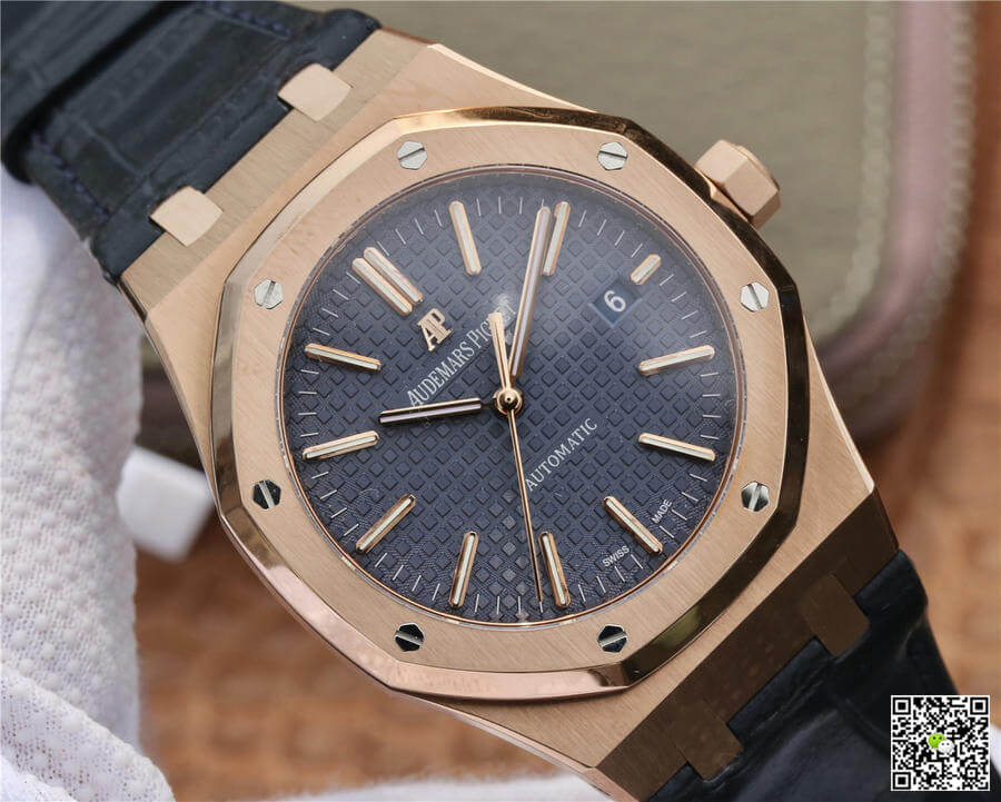 Audemars Piguet Royal Oak 15400 OM Factory Blue Dial Leather Strap