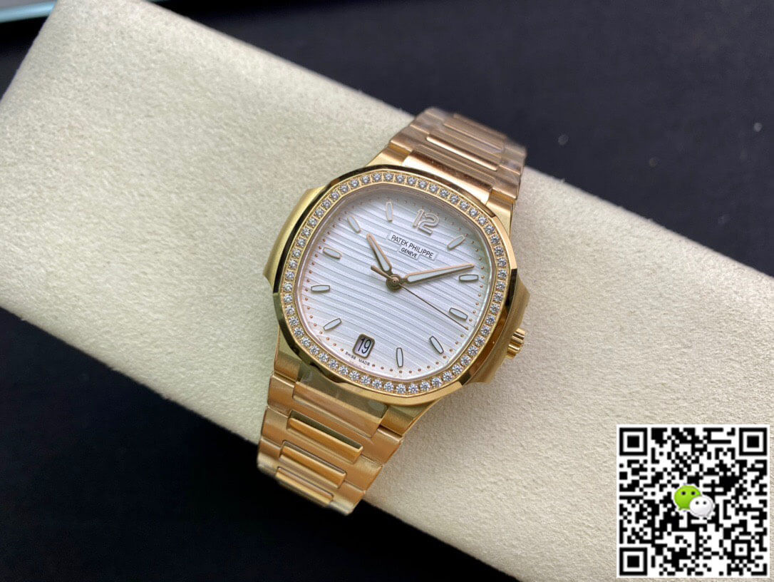 Patek Philippe Nautilus Ladies 7118/1200R-001 3K Factory Silver White Dial