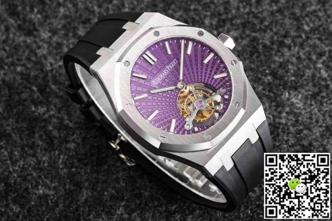 Audemars Piguet Royal Oak Tourbillon R8 Factory V3 Purple Dial Rubber Strap