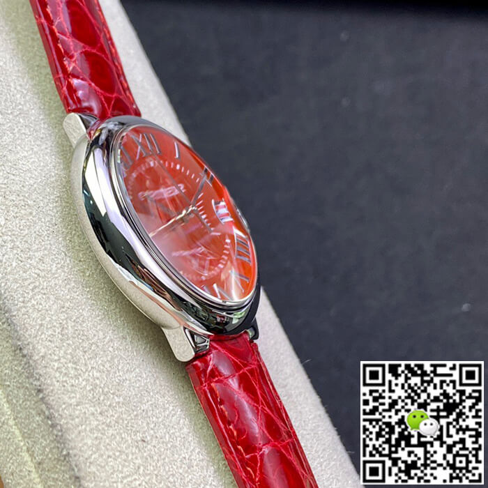 Ballon Bleu De Cartier 36MM 3K Factory Red Leather Strap