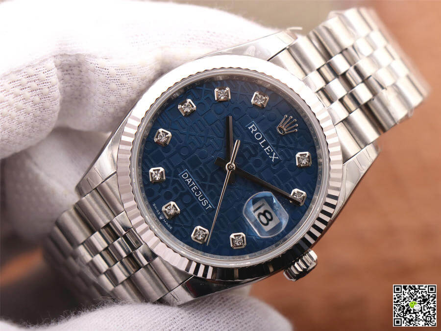 Rolex Datejust M126234-0011 36MM EW Factory Diamond-Studded Blue Dial