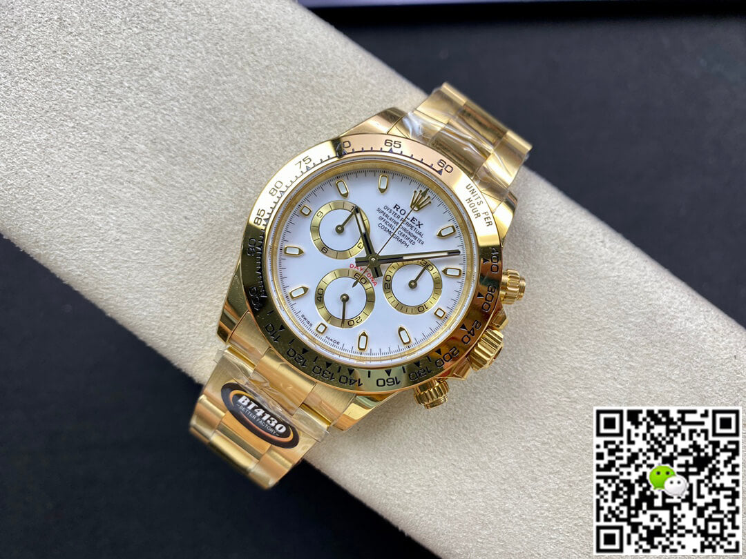 Rolex Daytona M116508-0001 BT Factory Yellow Gold White Dial