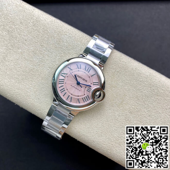 Ballon Bleu De Cartier 33MM W6920100 V6 Factory Pink Dial