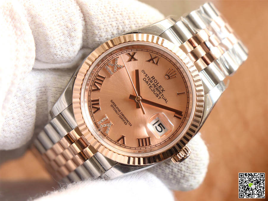 Rolex Datejust M126231-0027 EW Factory Diamonds Rose Gold Dial