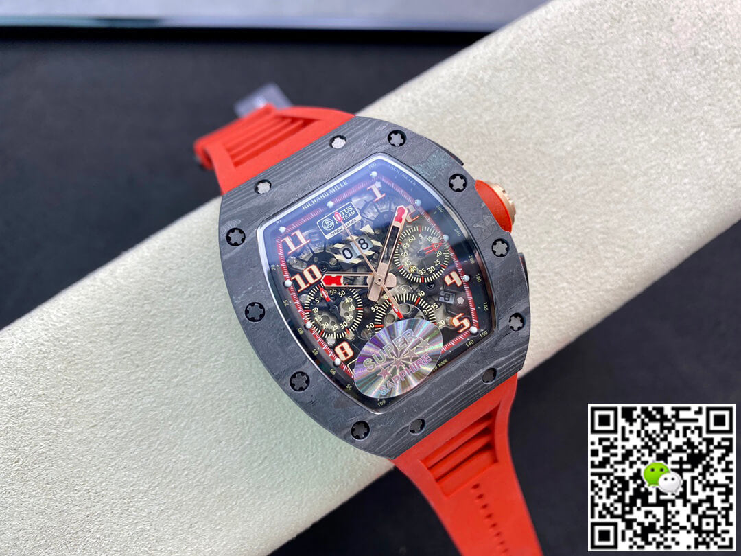 Richard Mille RM011 KV Factory V3 Red Rubber Strap