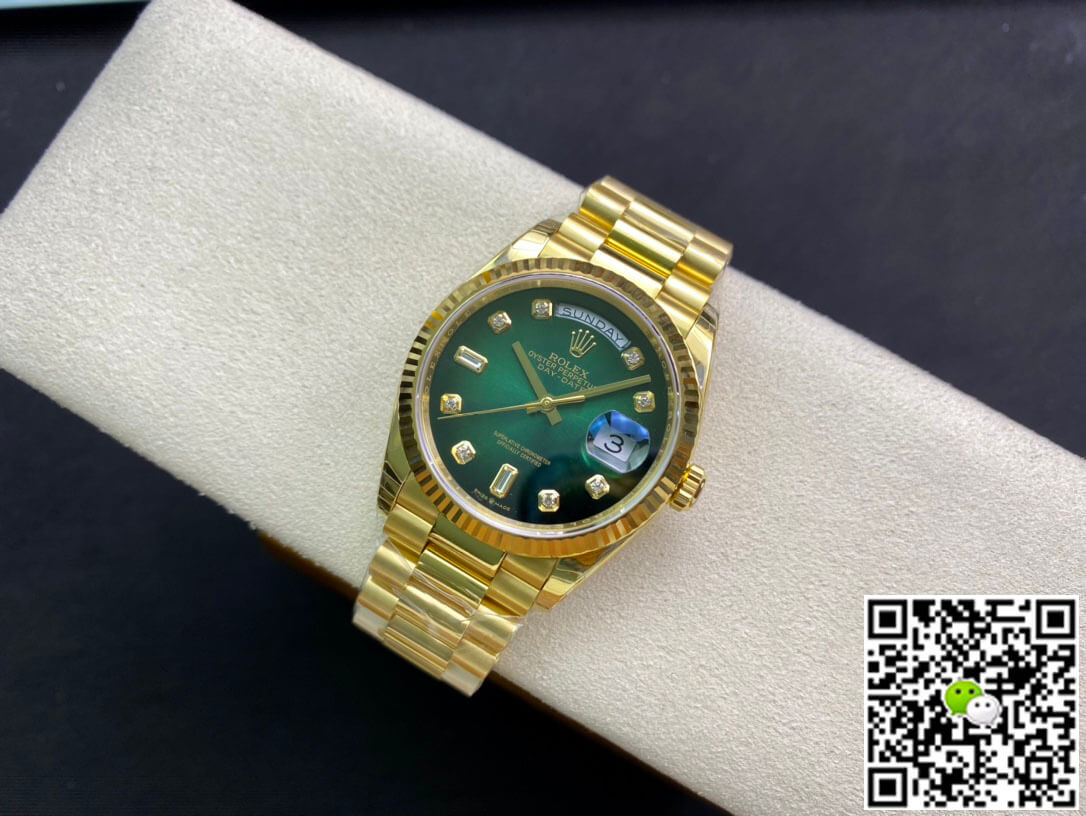 Rolex Day-Date M128238-0069 Yellow Gold EW Factory Gradual Green Dial