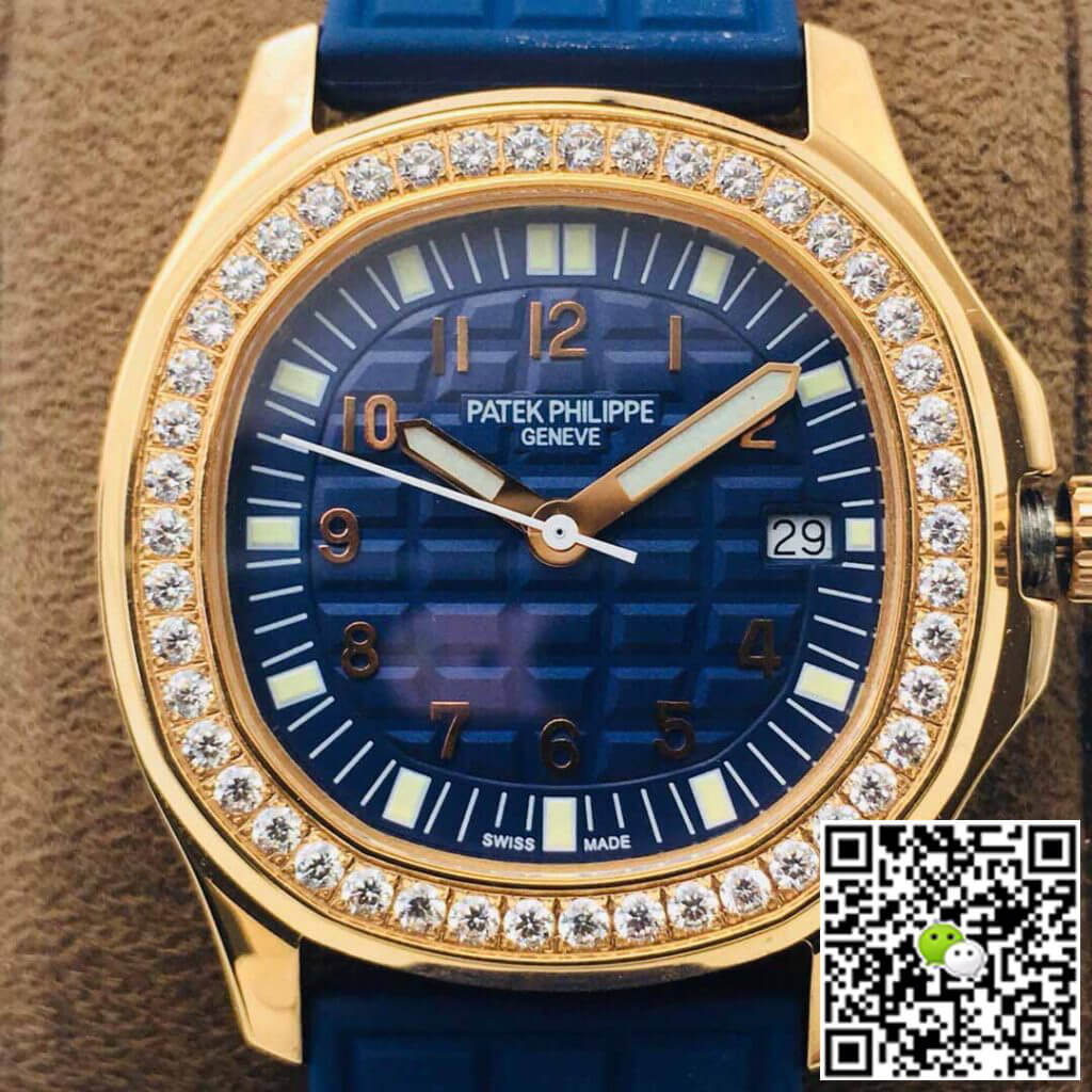Patek Philippe Aquanaut 5067A Quartz Movement PPF Factory Rose Gold Blue Dial