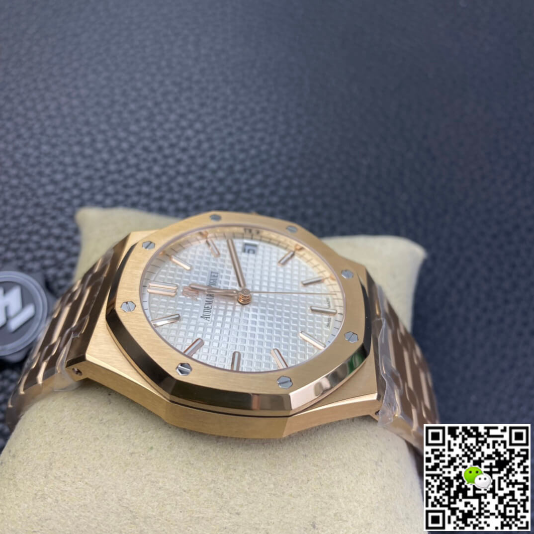 Audemars Piguet Royal Oak 15500 ZF Factory Rose Gold Version White Dial