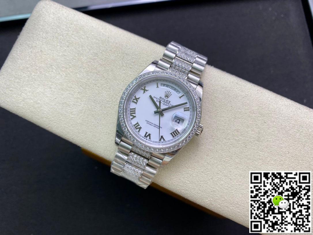 Rolex Day Date M128349RBR-0026 EW Factory Diamond-Set Bezel