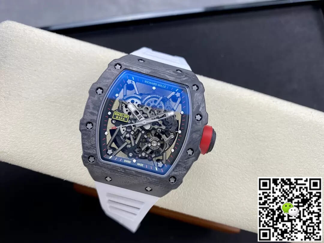 Richard Mille RM35-02 Carbon Fiber T+ Factory White Rubber Strap