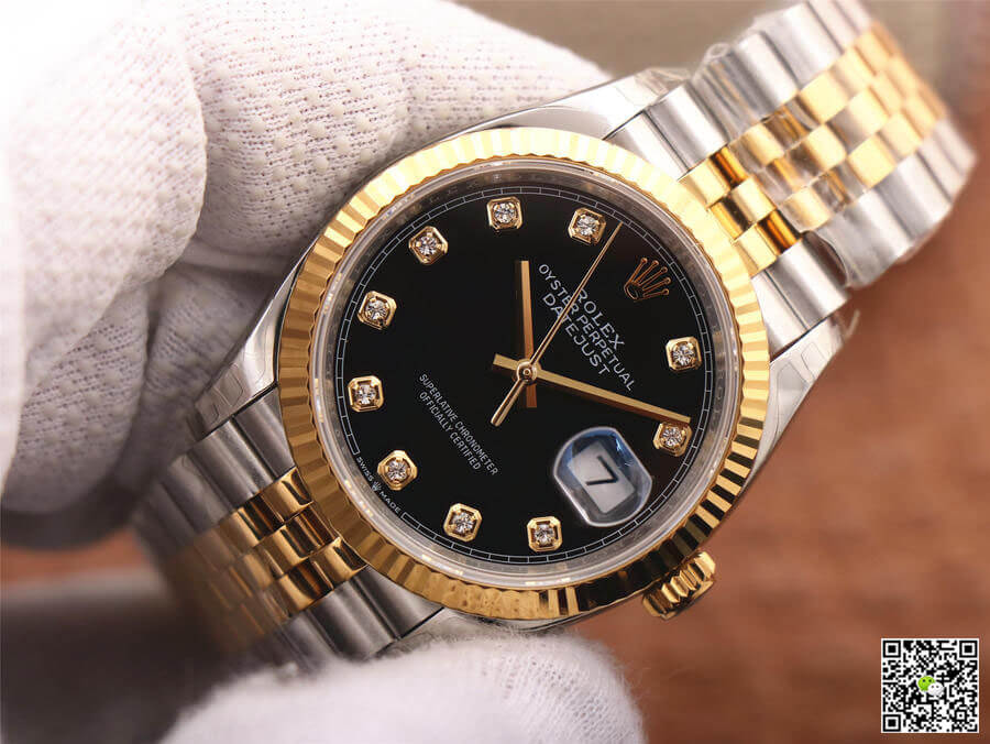 Rolex Datejust M126233-0021 EW Factory Diamond Black Dial