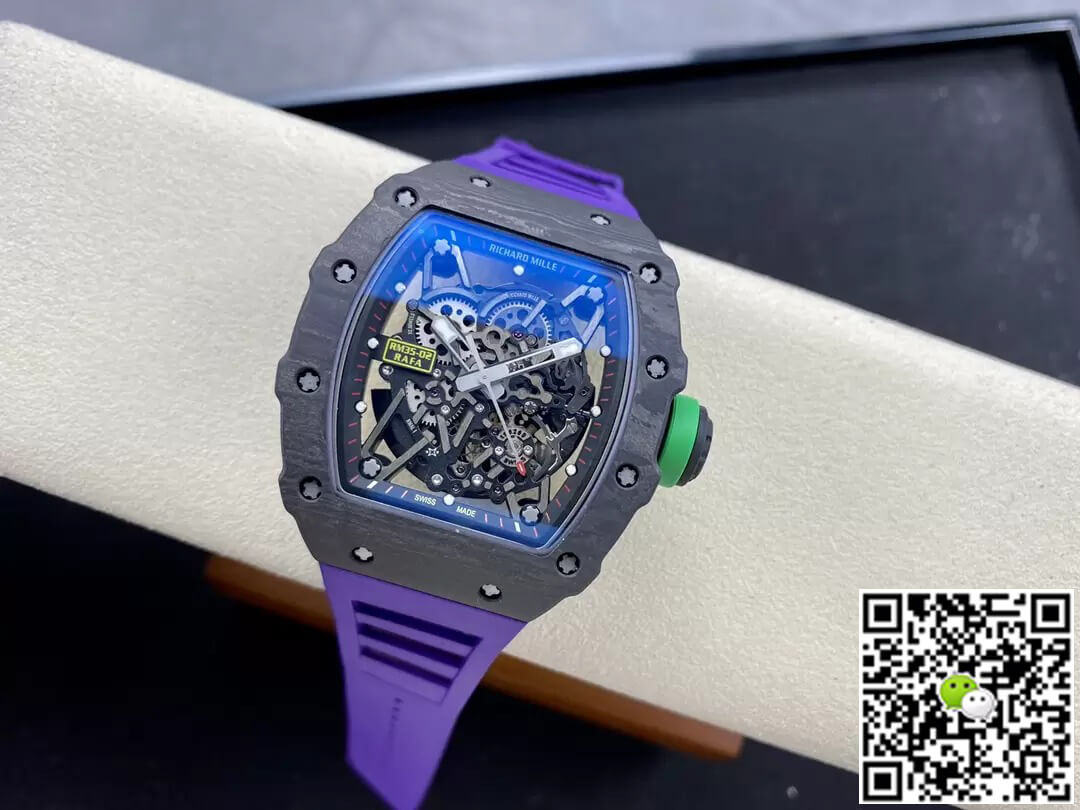Richard Mille RM35-02 T+ Factory NTPT Carbon Fiber Purple Rubber Strap