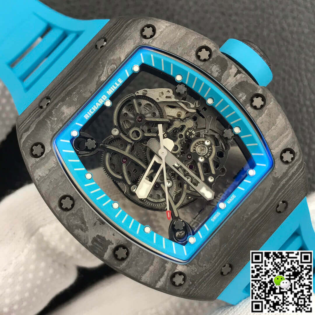 Richard Mille RM055 ZF Factory Blue Rubber Strap