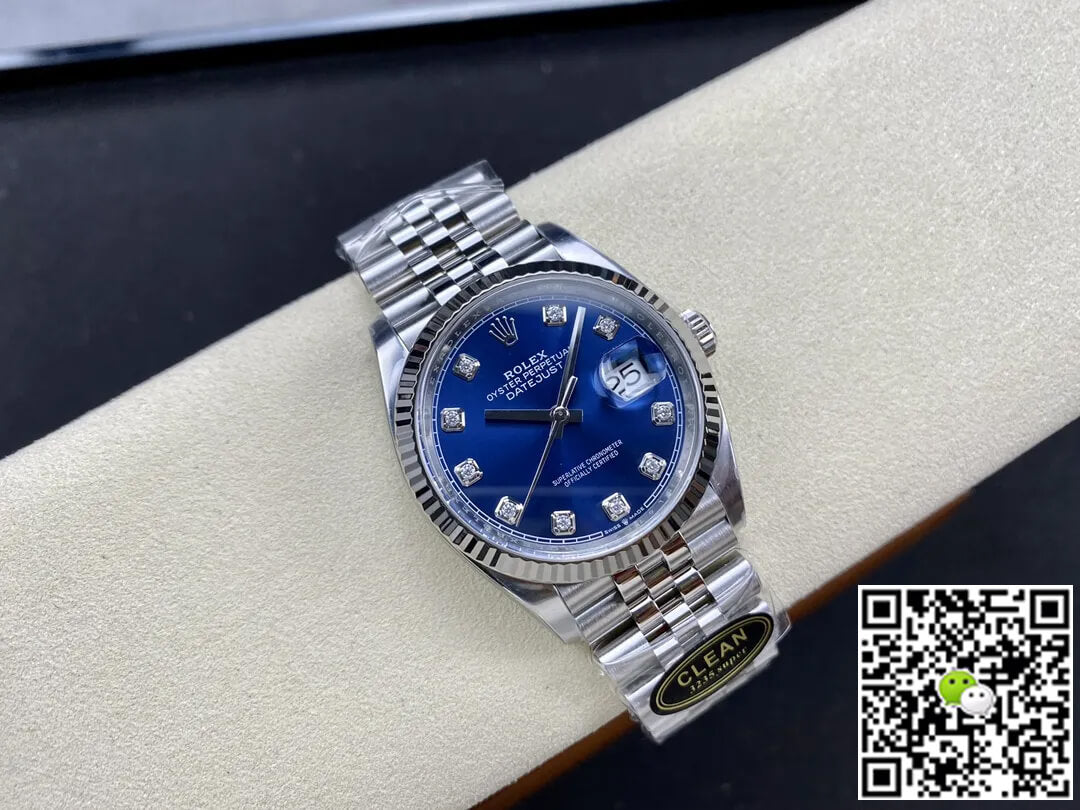 Rolex Datejust M126234-0037 36MM Clean Factory Blue Diamond Dial