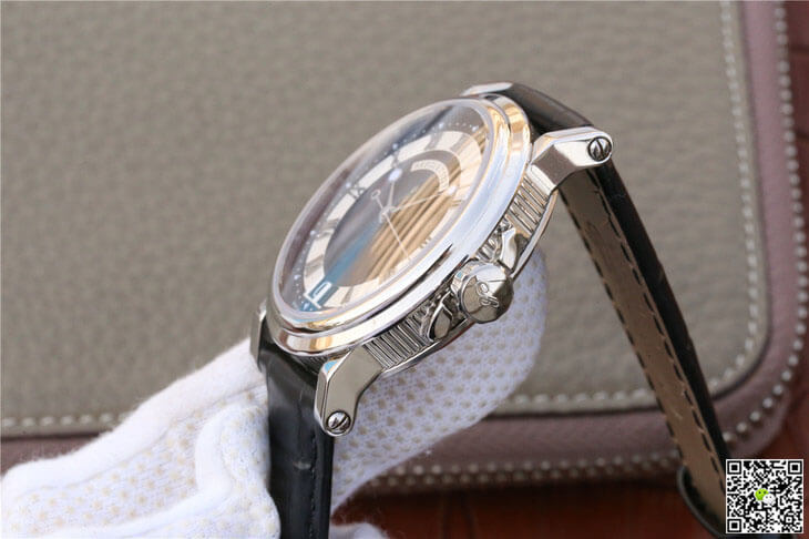 Breguet Marine 5817 Black Dial Cowhide Strap