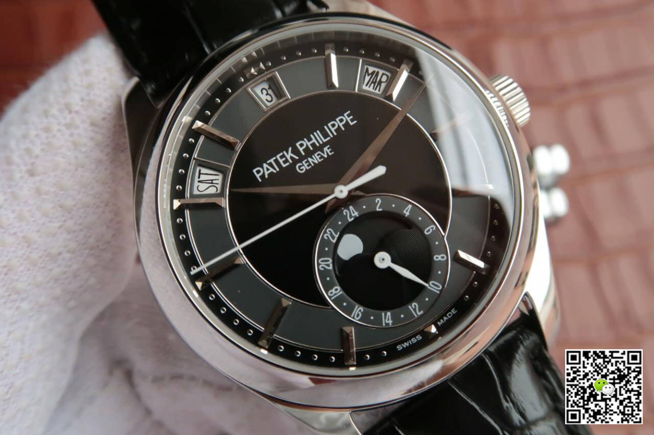 Patek Philippe Annual Calendar 5205R-001 KM Factory Black Dial Cowhide Strap