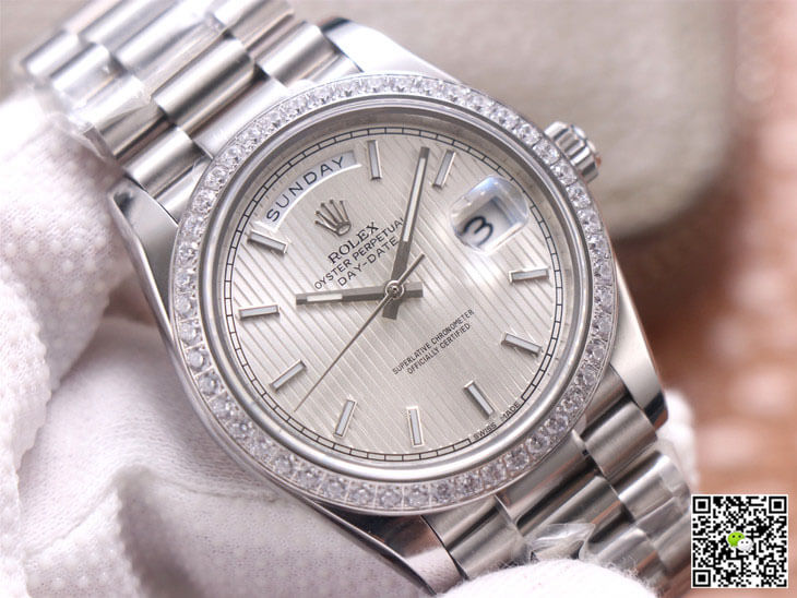 Rolex Day-Date M228349RBR-0007 EW Factory Silver Dial