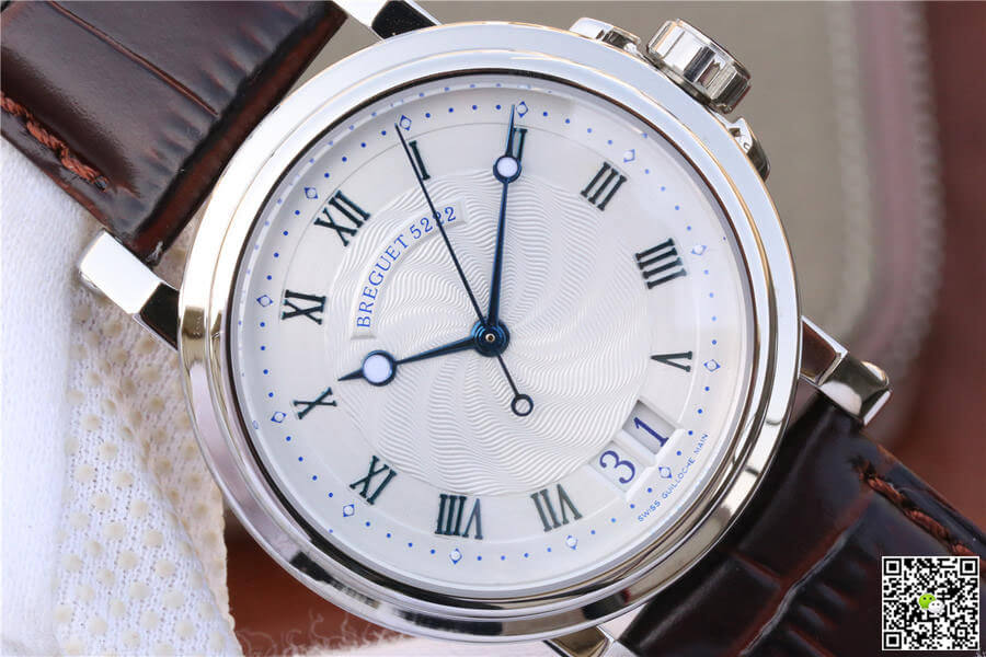 Breguet Marine 5817ST/12/5V8 White Dial Cowhide Strap