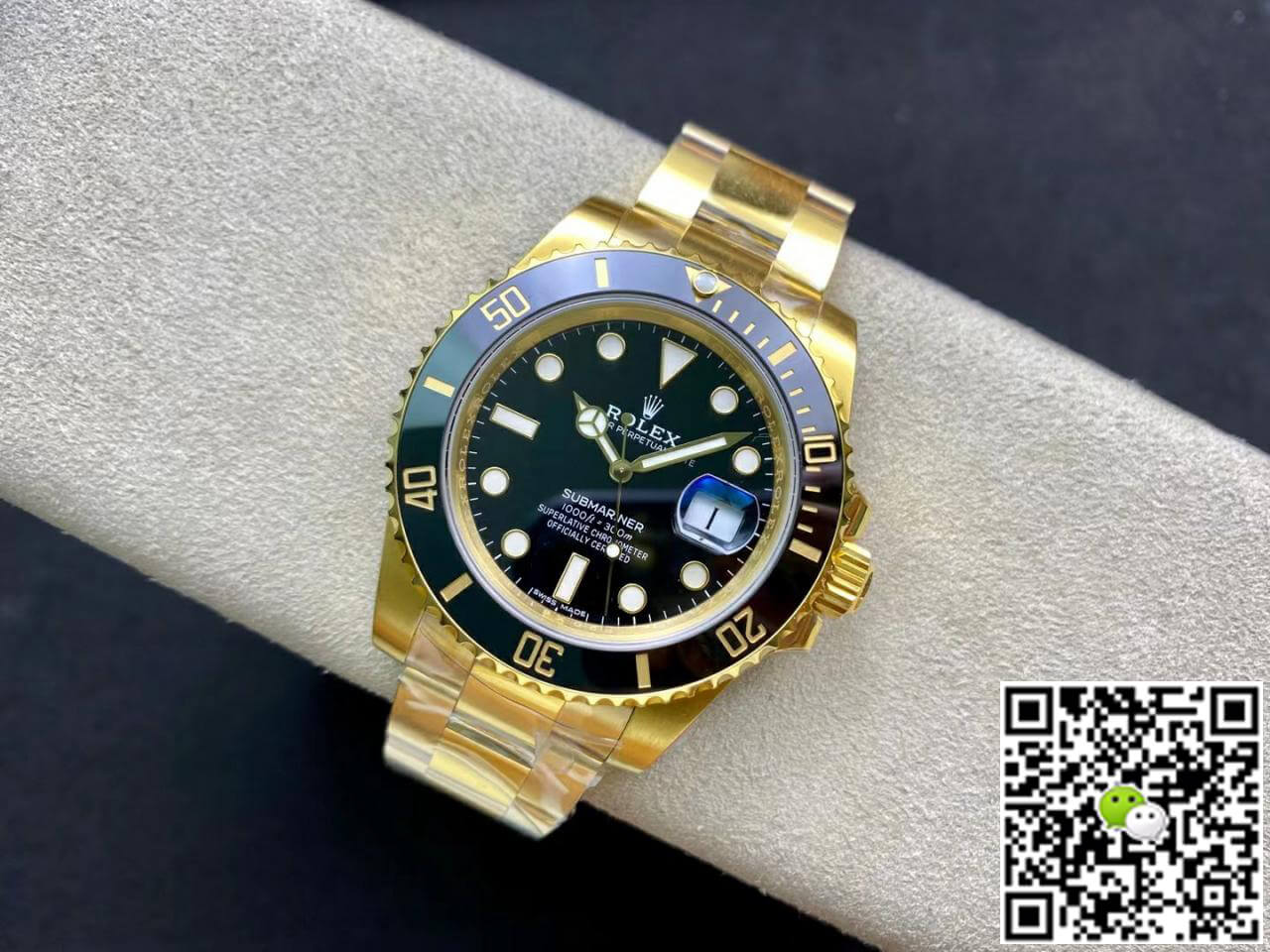 Rolex Submariner 116618LN-97208 VS Factory Yellow Gold Black Dial