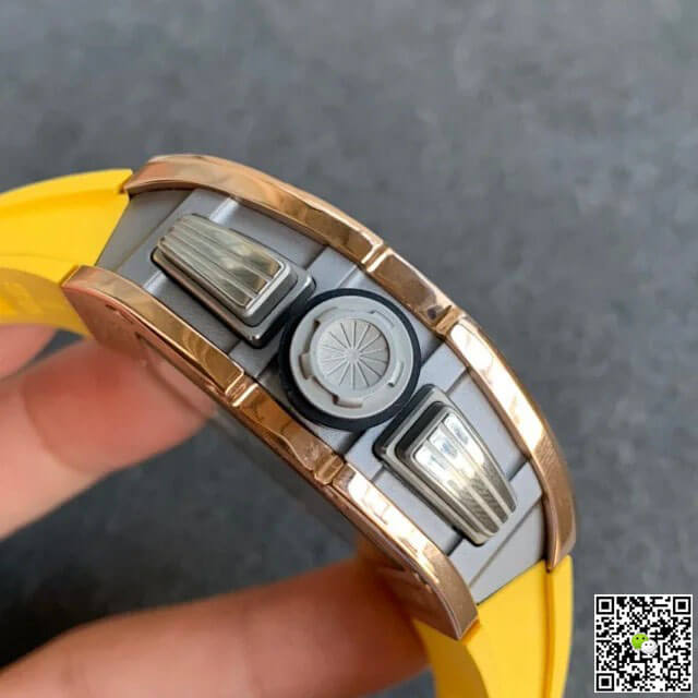Richard Mille RM011 KV Factory Titanium Yellow Rubber Strap
