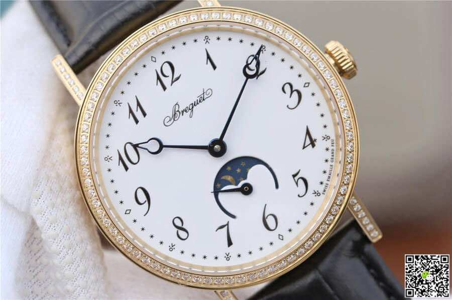 Breguet Classique Moonphase 9087BB/29/964 TW Factory Yellow Gold White Dial