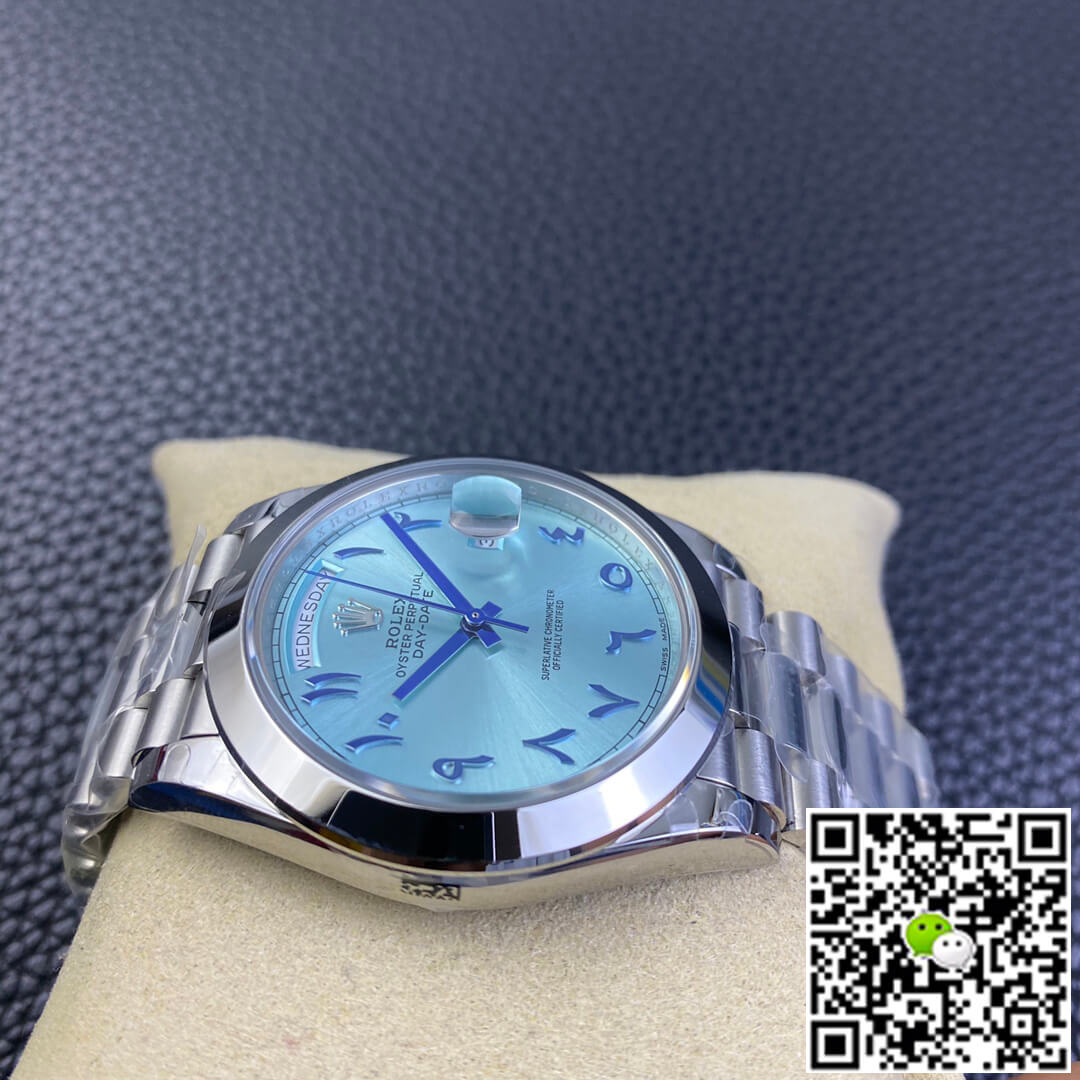 Rolex Day Date BP Factory Middle East Customization Stainless Steel Ice Blue Dial