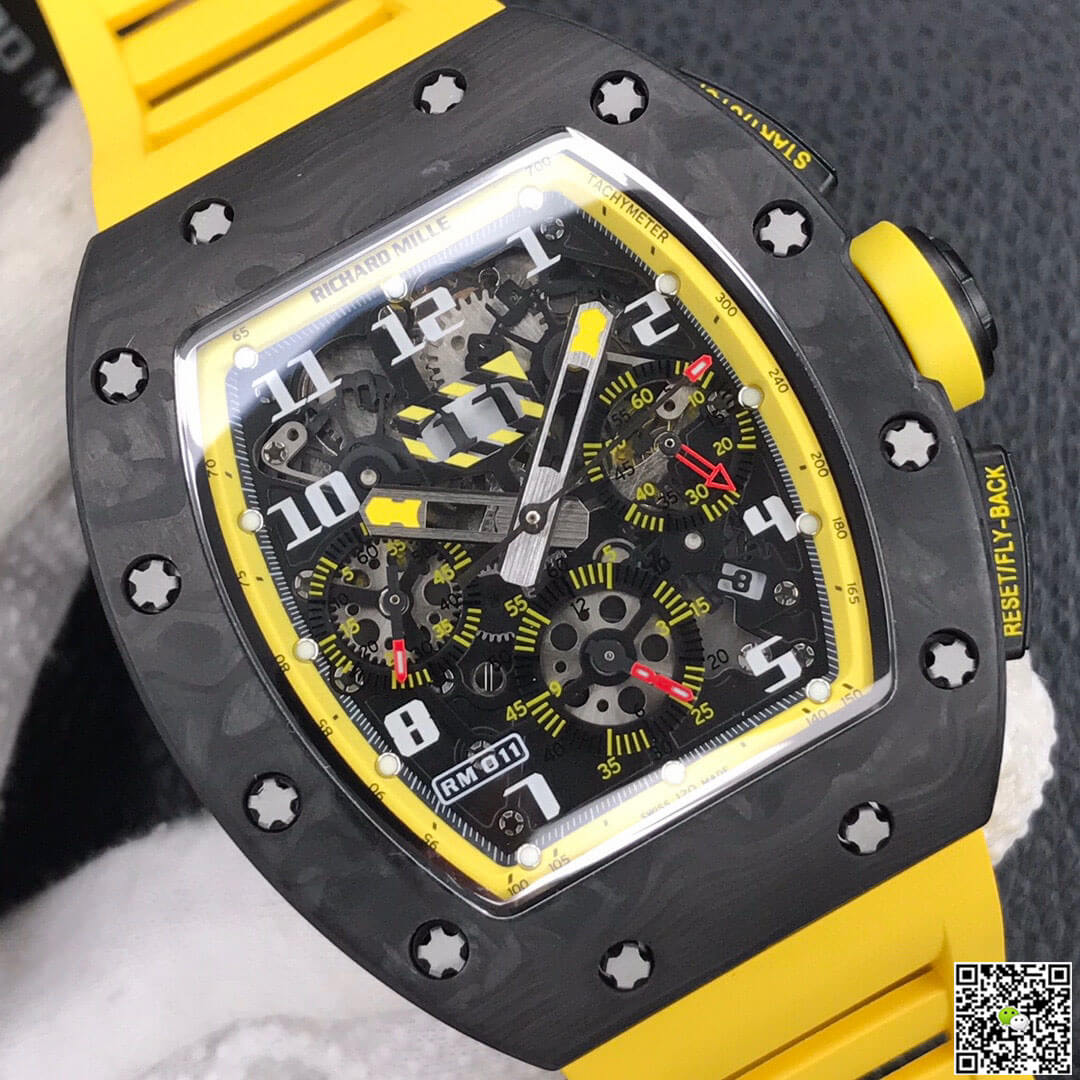 Richard Mille RM-011 KV Factory Forged Carbon Yellow Strap