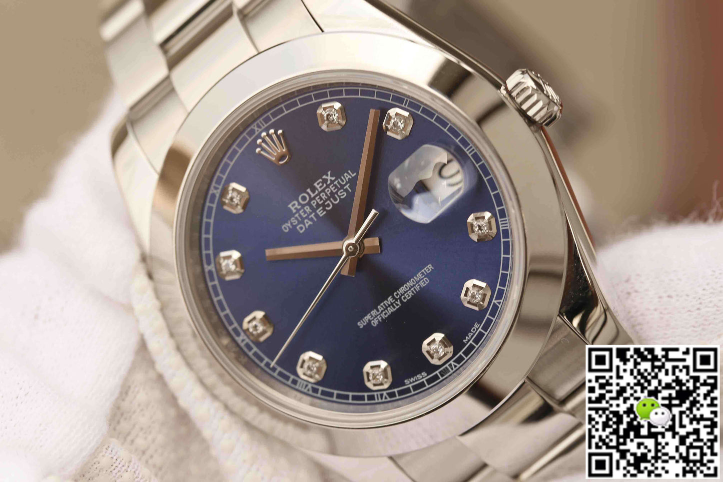 Rolex Datejust M126300 EW Factory Stainless Steel Blue Dial