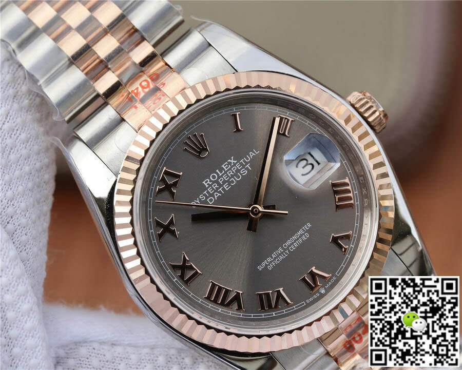 Rolex Datejust 116231-0087 36MM GM Factory Rose Gold Silver Dial