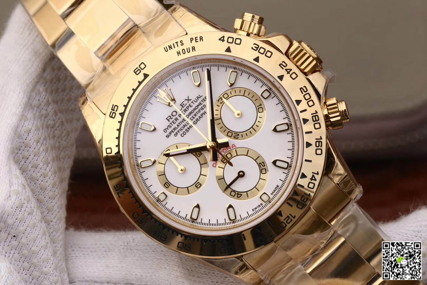 Rolex Daytona Cosmograph M116508-0001 JH Factory Yellow Gold White Dial