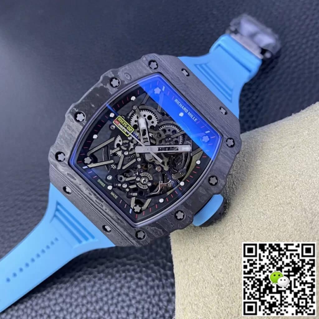 Richard Mille RM35-02 T+ Factory Carbon Fiber Case Blue Strap
