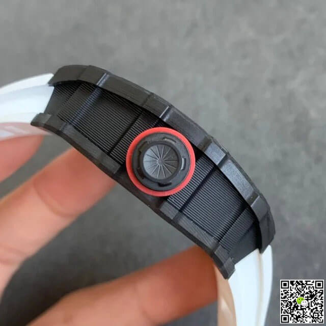 Richard Mille RM35-02 KV Factory V3 Carbon Fiber White Rubber Strap