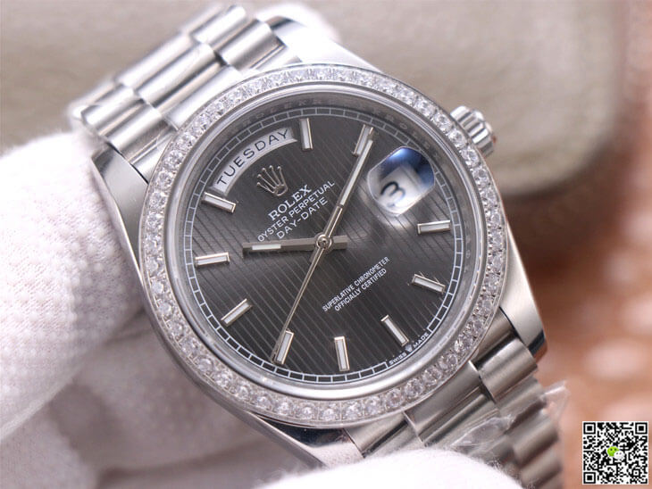 Rolex Day-Date M228349RBR-0008 EW Factory White Gold Grey Dial